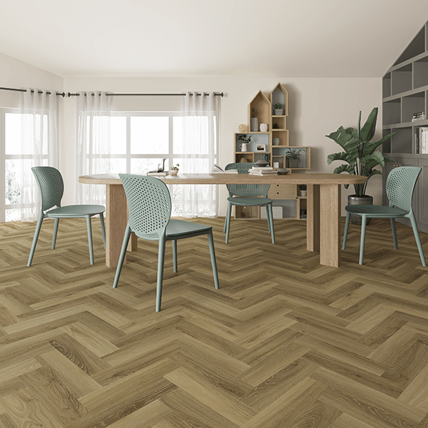 Clever Click Witchita Beech Herringbone Flooring 125mm x 625mm x 5.5mm ( Coverage per box 1.56²) image